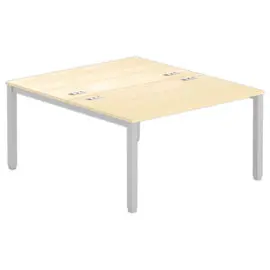 Bureau vis &agrave; vis 4 pieds 140 X 160 X 74 h&ecirc;tre/alu photo du produit