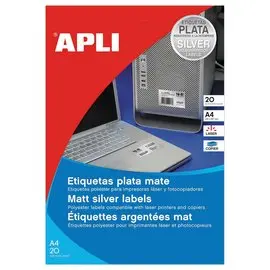 20 Planches d'étiquettes inaltérables laser 45,7x21,2mm 960 étiq. argent photo du produit