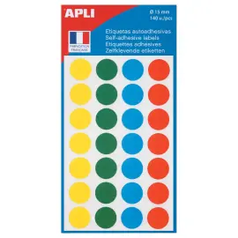 1600 Gommettes Rondes Autocollantes 20 Mm - 10 Couleurs, Pour Classement, Bureau, école, étiquetage