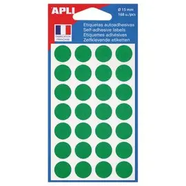 Pastilles gommettes de signalisation rondes - Ø 15 mm - vert - APLI photo du produit