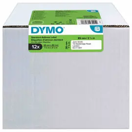 Pack de 12 Rouleaux de 130 étiquettes blanches 28x89mm pour DYMO Label Writer photo du produit
