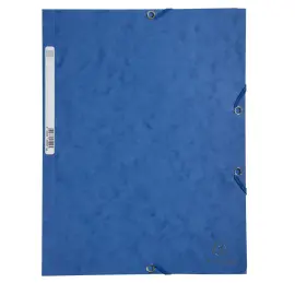 Chemise 3 rabats &agrave; &eacute;lastiques carte lustr&eacute;e - Bleu - Exacompta photo du produit