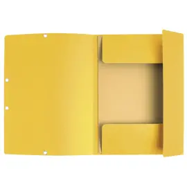 Chemise 3 rabats &agrave; &eacute;lastiques carte lustr&eacute;e - Jaune - Exacompta photo du produit