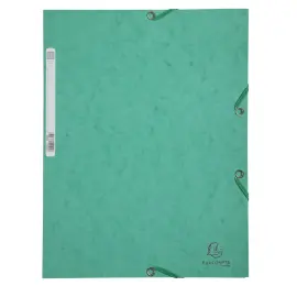 Chemise 3 rabats &agrave; &eacute;lastiques carte lustr&eacute;e - Vert - Exacompta photo du produit