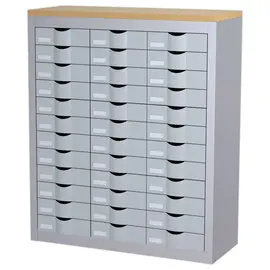 Meuble 36 tiroirs 3 colonnes PAPERFLOWmétal - coloris aluminium photo du produit