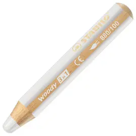 Crayons multi-surfaces lisses STABILO Woody 3 en 1 blanc photo du produit