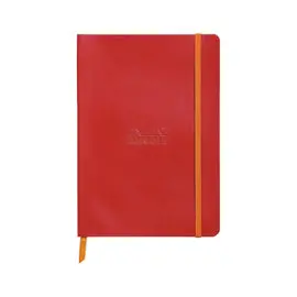 Carnet broché Rhodiarama A5 160 pages,ligné, couverture souple rouge photo du produit