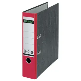Classeurs &agrave; levier carton marbr&eacute; - Dos 8 cm  - rouge - Leitz photo du produit