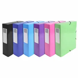 6 Bo&icirc;tes de classement Iderama  - Dos 8 cm assortis - Exacompta photo du produit