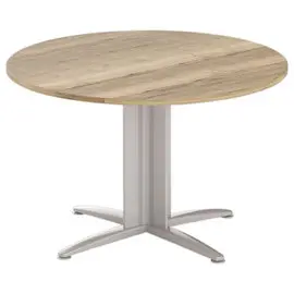 Table réunion ronde diam. 116 cm chêne veiné/aluminium photo du produit