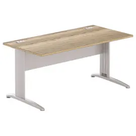 Bureau Buenos Aires - 160 x 80 cm - Plateau chêne veiné et pieds alu  - FIDUCIAL photo du produit