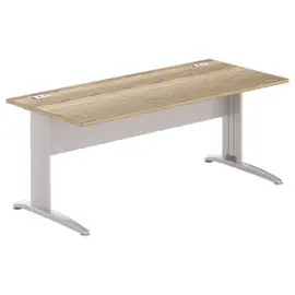 Bureau BUENOS AIRES - Plateau chêne veiné et pieds aluminium - 180x80 cm photo du produit