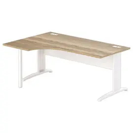 Bureau BUENOS AIRES compact retour à gauche180 x 80 chêne veiné/blanc photo du produit