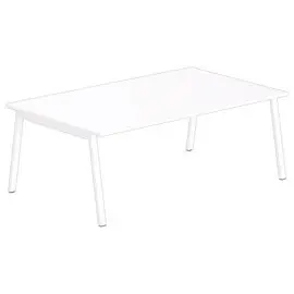 Table rectangulaire 200x120 Blanc / Piét.Blanc photo du produit