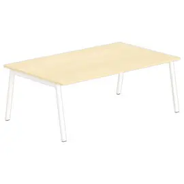 Table rectangulaire 200x120 Hêtre / Piét.Blanc photo du produit