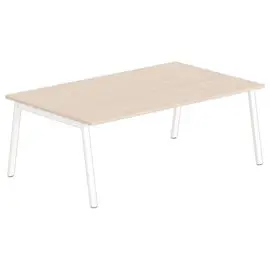 Table rectangulaire 200x120 Acacia / Piét.Blanc photo du produit