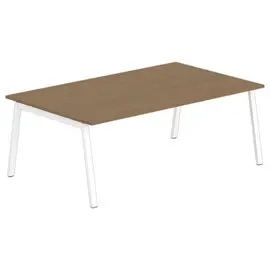 Table rectangulaire 200x120 Noyer / Piét.Blanc photo du produit