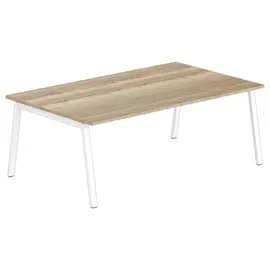 Table rectangulaire 200x120 CHêne Veiné / Piét.Blanc photo du produit