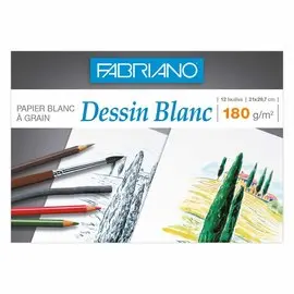 Pochette de papier dessin blanc 21x29,7 cm - 180gr - 12 feuilles photo du produit