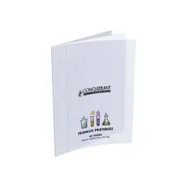 Cahier travaux pratiques 90 g - 17 x 22 cm - 1  page Sey&egrave;s/1 page unie - Transparent - Conqu&eacute;rant photo du produit