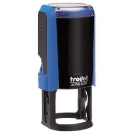 Timbre Printy personnalisable 4630 - Bo&icirc;tier bleu - Encre noire - &Oslash;30 mm - 6 lignes max. photo du produit