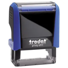 Timbre personnalisable Printy 4911- Boîtier bleu - Encre noire - 38 x 14 mm - TRODAT photo du produit