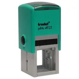 Timbre personnalisable Printy 4923 - Boitier vert menthe - Encre noire - 30 x 30 mm - 5 lignes max. photo du produit