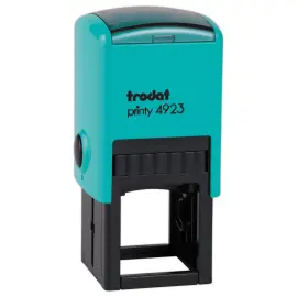 Timbre personnalisable Printy 4923 - Boitier vert menthe - Encre noire - 30 x 30 mm - 5 lignes max. photo du produit