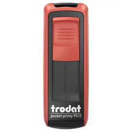Timbre mobile personnalisable Printy 9512 - Boîtier rouge -Encre noire - 47 x 18 mm - 5 lignes max photo du produit