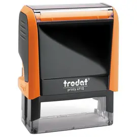 Tampon personnalisable Printy 4910 - Boîtier orange - Encre noire - 2 lignes maxi photo du produit