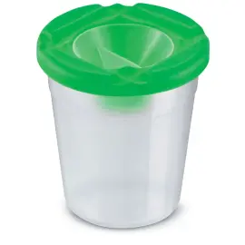 3 Pots anti-verse - Couvercle refermable + support pinceaux - Coloris assortis - Wonday photo du produit