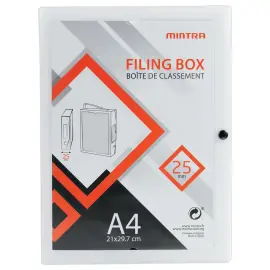 Bo&icirc;te valisette personnalisable  en polypropyl&egrave;ne A4 - Dos 2,5 cm photo du produit