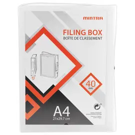 Boîte valisette personnalisable  en polypropylène A4 - Dos 4 cm blanc photo du produit