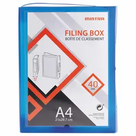 Boîte valisette personnalisable - polypropylène A4 - Dos 4 cm -  bleu  - ACCESS photo du produit