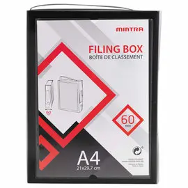 Boîte valisette personnalisable  en polypropylène A4 - Dos 6 cm noir photo du produit