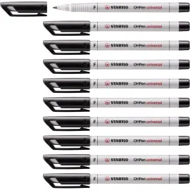 Marqueur effa&ccedil;able OHPen - R&eacute;troprojection et surfaces lisses - Pointe fine - Noir - Stabilo photo du produit
