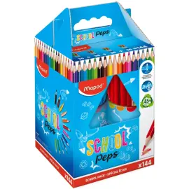 144 Crayons de couleur COLOR Peps - Mine de 3,2 mm - Coloris assortis - Maped photo du produit