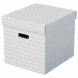 3 Bo&icirc;tes de rangement Home - Taille Cube - Blanc - Esselte photo du produit