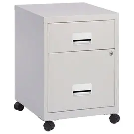 Caisson mobile en m&eacute;tal 2 tiroirs gris photo du produit