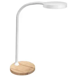 Lampe LED Flex - Blanc et socle bois - CEP photo du produit