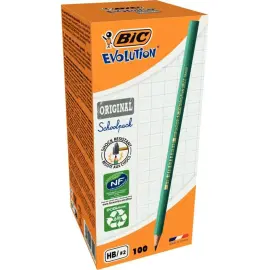 100 Crayons graphite Evolution - Sans gomme - Mine HB - Noir - BIC photo du produit