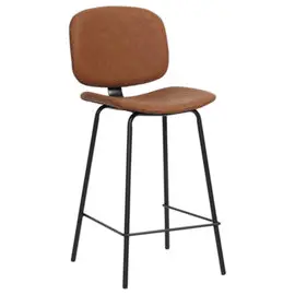 2 Tabourets hauts vintage marron photo du produit