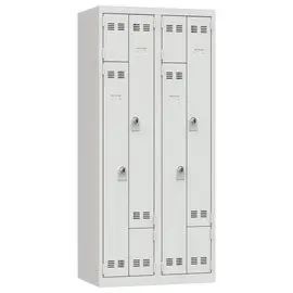 Vestiaire gain de place porte en L 2 colonnes - 4 utilisateurs - Gris photo du produit