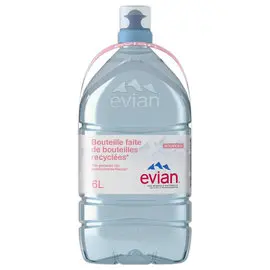 Bonbonne  6l eau d'Evian plastique recyclé photo du produit