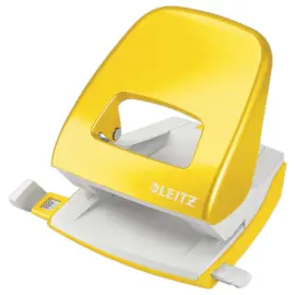 Perforateur blanc 2 trous color&eacute; 30 feuilles - Jaune - Leitz photo du produit