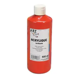 Flacon de peinture acrylique - 500 ml - Rouge - Art Plus photo du produit