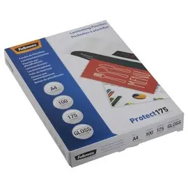 100 Pochettes brillantes A4 - 175 microns - FELLOWES photo du produit