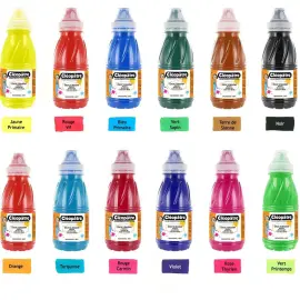 12 Bouteilles d'encre &agrave; dessiner &agrave; l'eau - 500 ml - Coloris assortis - Cl&eacute;op&acirc;tre photo du produit