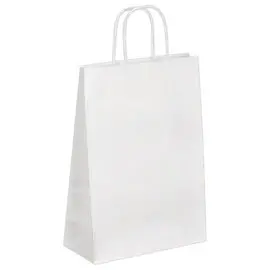 200 Sac poign&eacute;es torsad&eacute;es format Moyen : 22 x 33 x 10 cm- Blanc photo du produit