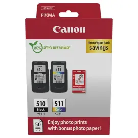 2 Cartouches CANON PG510/CL511 noire et 3 couleurs photo du produit